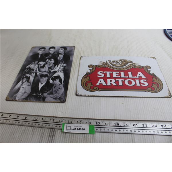Elvis Presley and Stella Artois Signs - 8" x 12"