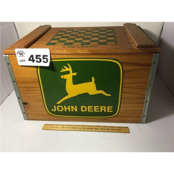 JOHN DEERE WOODEN TOY BOX