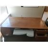 Image 1 : Dark wood office desk (71W 36D 29H) with Key for Lockable Drawer