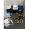 Image 1 : Pile of Binders and Stationary Items plus Tools and Harness
