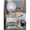 Image 1 : 2 Fans and Small Rolling Office Side Table
