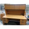 Image 1 : Large Office Desk 72Wx36Dx30H with Overhead Storage 68Wx15Dx37H (67 total height)