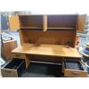 Image 2 : Large Office Desk 72Wx36Dx30H with Overhead Storage 68Wx15Dx37H (67 total height)