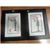 Image 1 : Pair of Humorous Message Needlepoint Wall Art 11Wx15 H