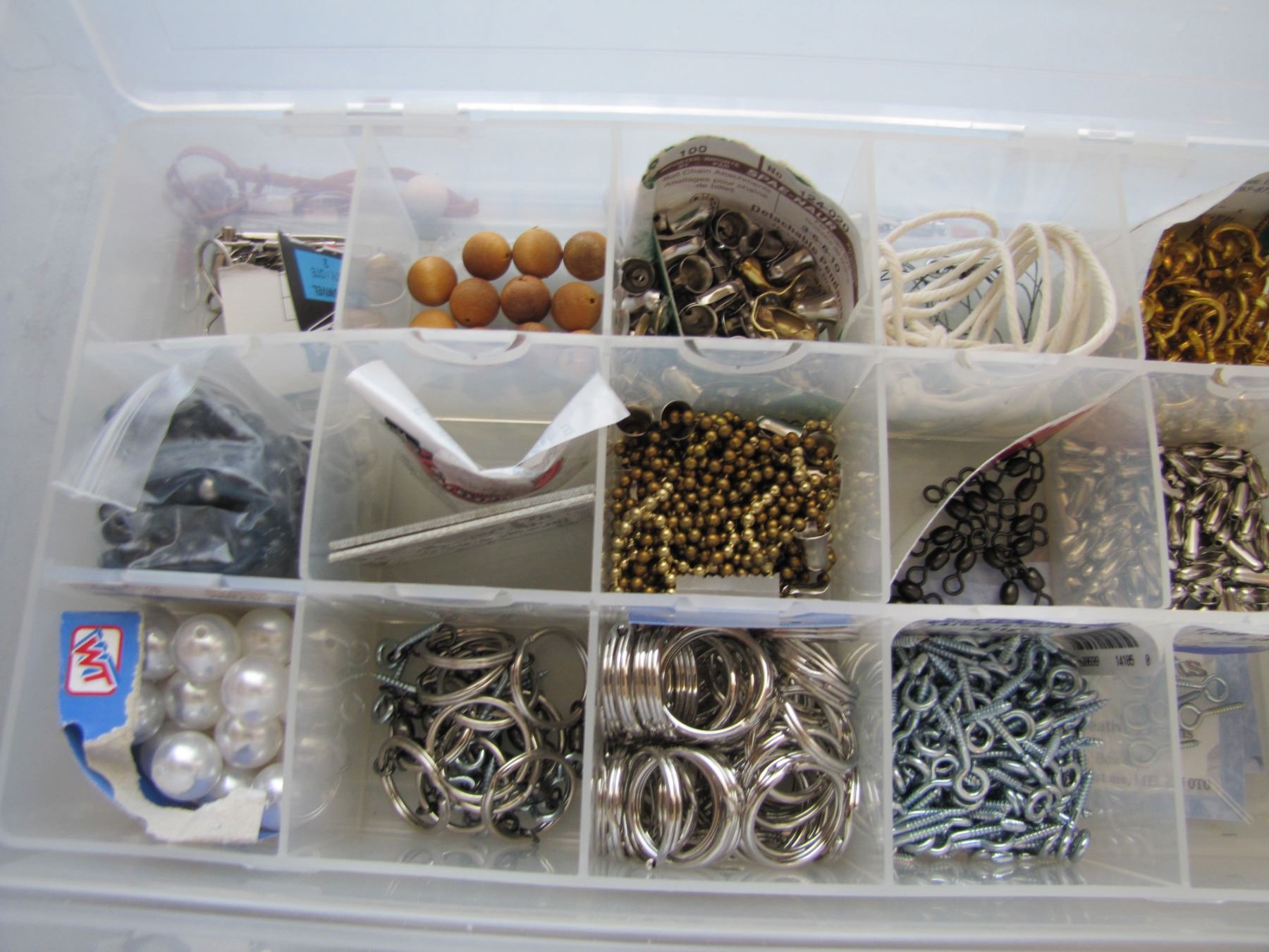 Craft Hardware Container with hobby and craft hardware