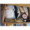 Image 3 : Wood sewing box with contents