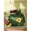 Image 1 : Tub of various craft supplies and knitting needles
