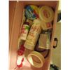 Image 3 : Tub of various craft supplies and knitting needles
