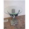 Image 1 : Round glass topped table -- eagle motif stand