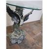 Image 2 : Round glass topped table -- eagle motif stand