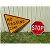 Image 1 : LARGE METAL STREET SIGNS: NO PASSING AND STOP