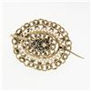 Image 4 : Vintage 14k Yellow Gold Twisted Wire & Round Cabochon Turquoise Open Brooch Pin