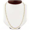 New Italian 14k Yellow Gold 22" 3.25mm Oval Paperclip Link Unisex Chain Necklace