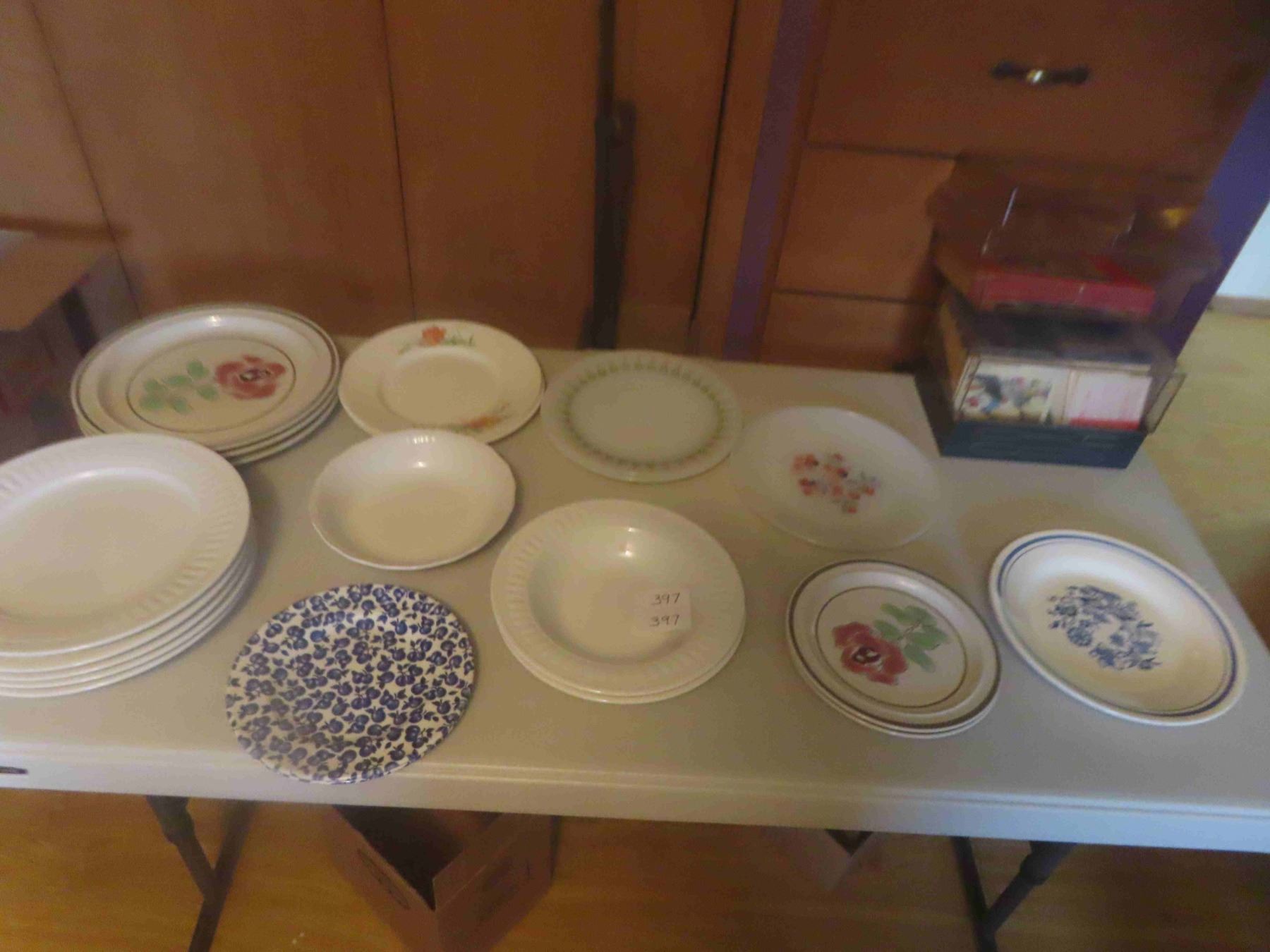 Dinner Plates of Various Patterns, Recipe Cards