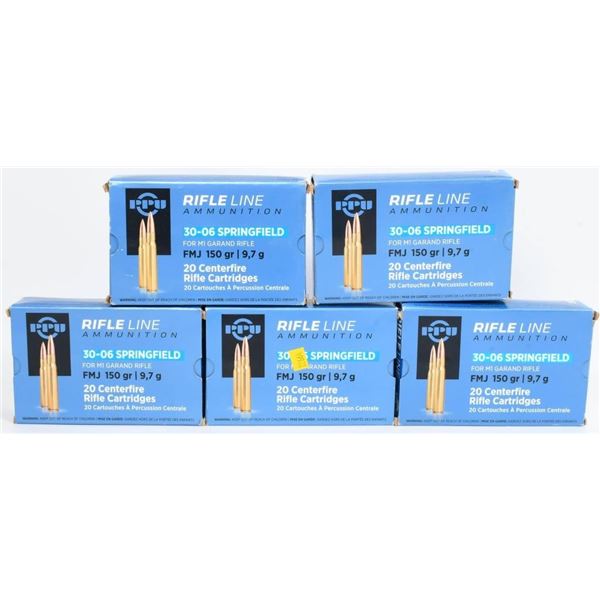 100 Rounds of PPU .30-06 SPRG Ammunition