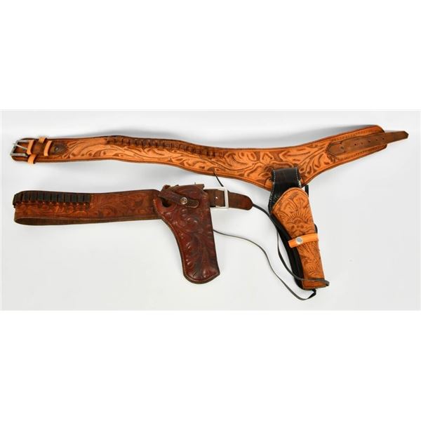 2 Tooled Leather Holsters & Belt Combos