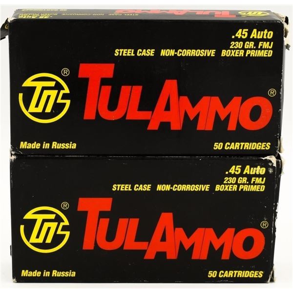 100 Rounds Of TulAmmo .45 ACP Ammunition