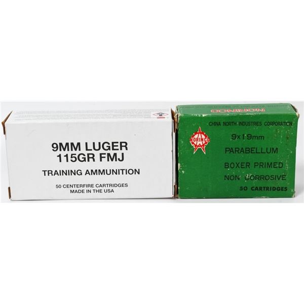 100 Rounds Of 9mm Luger Ammunition