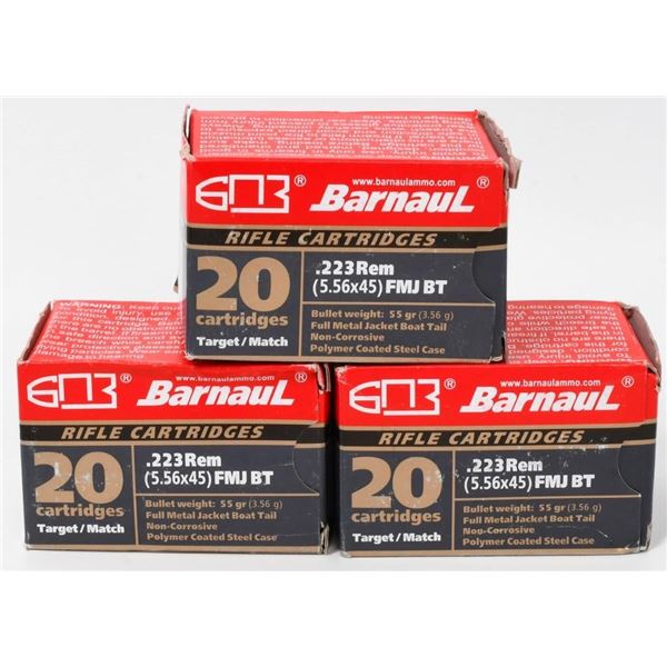 60 Rounds of Barnaul .223 Rem Ammunition