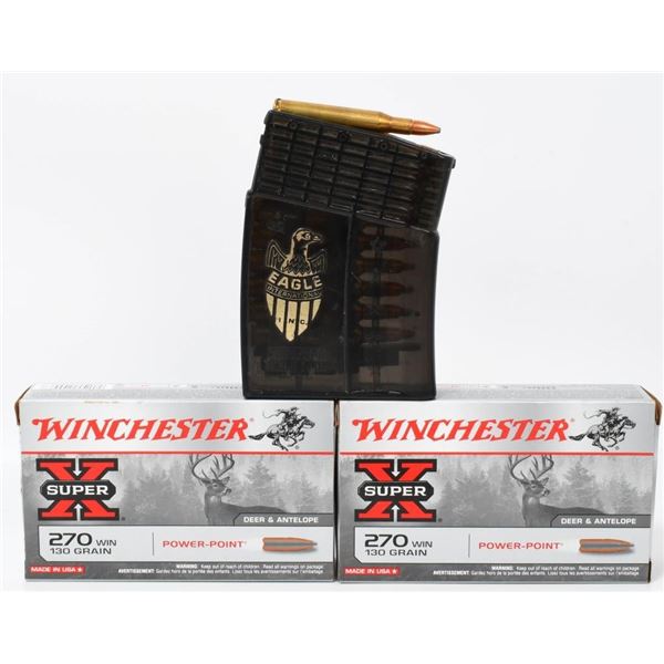 50 Rounds Of .270 Win Ammo & 1 Magazine