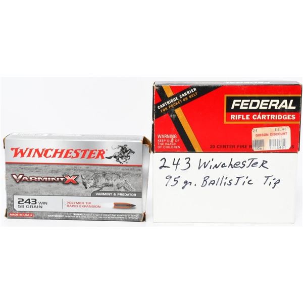 60 Rounds Of Mixed .243 Win Ammunition