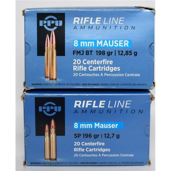 40 Rounds of PPU 8mm Mauser Ammunition