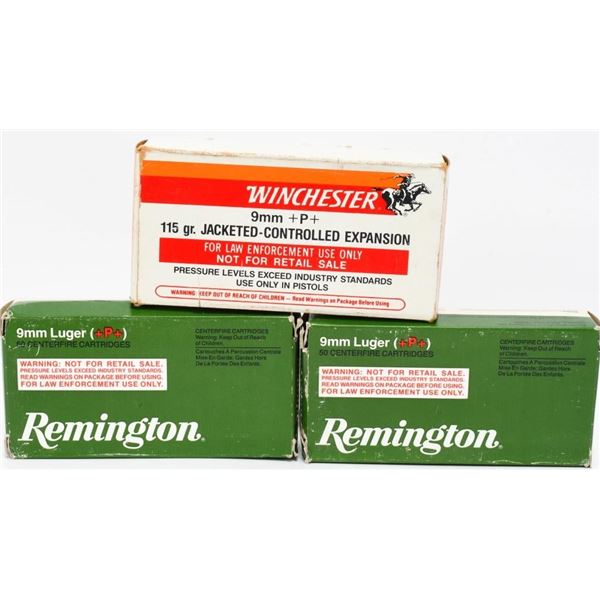 150 Rounds of 9mm Luger +P Ammunition