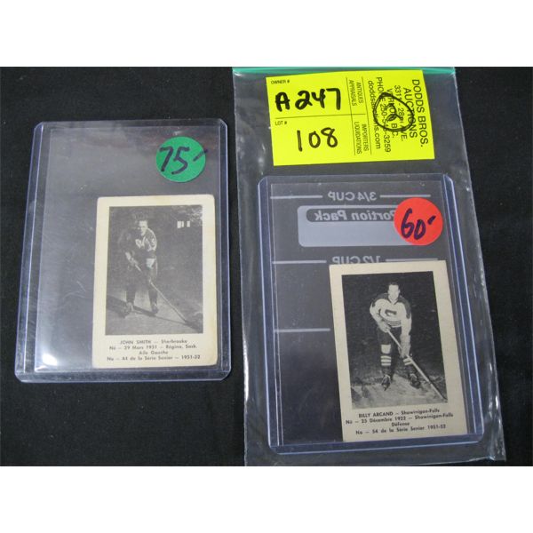2 VINTAGE HOCKEY CARDS