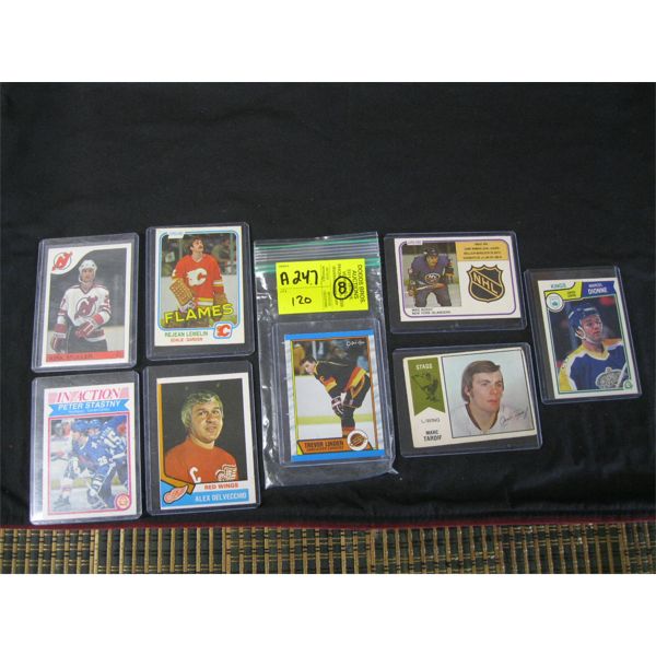 8 HOCKEY CARDS, INCLUDING TREVOR LINDEN