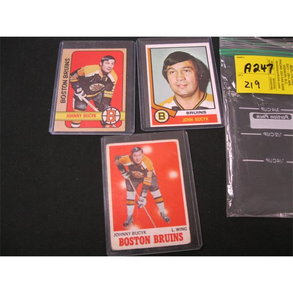 3 BOSTON BRUINS JOHNNY BUCYK HOCKEY CARDS