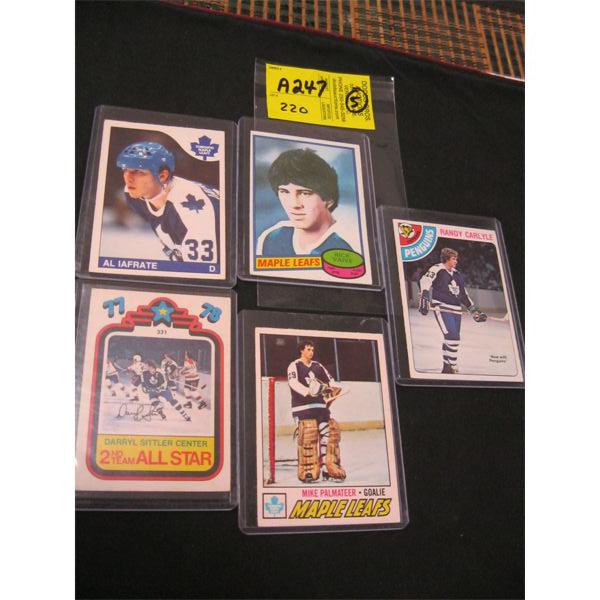 5 VINTAGE HOCKEY CARDS