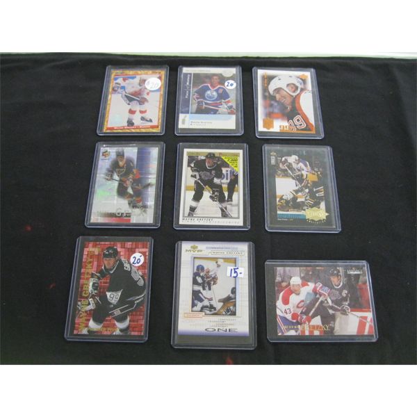 9 WAYNE GRETZKY HOCKEY CARDS