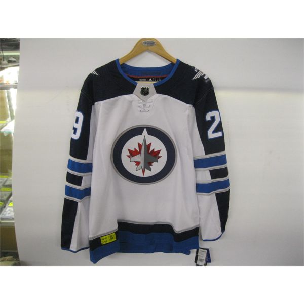WINNIPEG JETS PRO AUTHENTIC JERSEY, #29 LAINE, SZ 52
