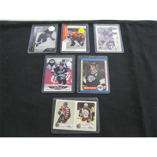 6 WAYNE GRETZKY HOCKEY CARDS