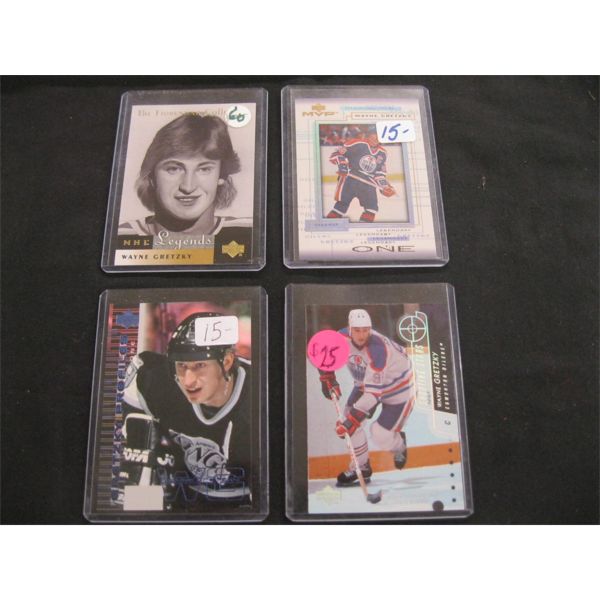 4 WAYNE GRETZKY HOCKEY CARDS