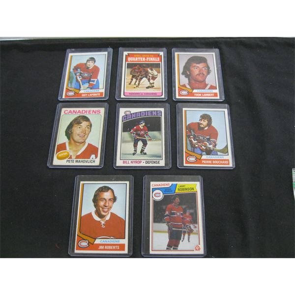 8 MONTREAL CANADIENS VINTAGE HOCKEY CARDS