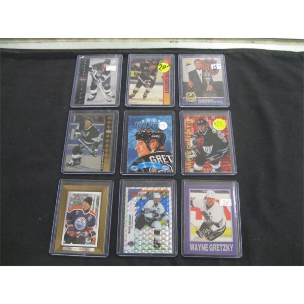 9 WAYNE GRETZKY HOCKEY CARDS