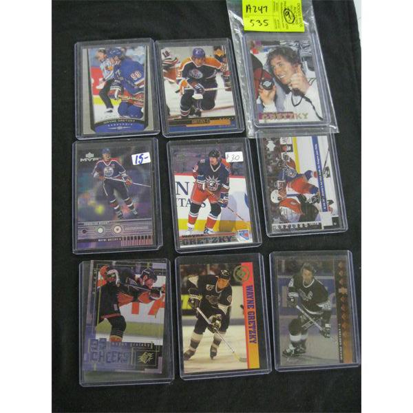9 WAYNE GRETZKY HOCKEY CARDS