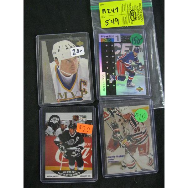 4 WAYNE GRETZKY HOCKEY CARDS