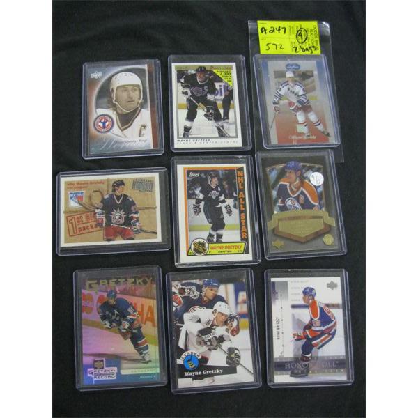 9 WAYNE GRETZKY HOCKEY CARDS
