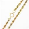 Image 5 : Unique 14k Tri Color Gold 15.5" 3.2mm Solid Rope Link Chain Choker Necklace