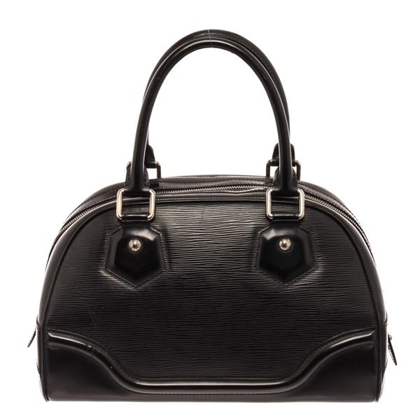 Louis Vuitton Black Epi Leather Bowling Montaigne PM Satchel Bag