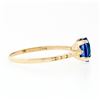 Image 6 : Antique 14k Gold GIA 1.95 ctw NO HEAT Cushion Blue Ceylon Sapphire Solitaire Rin