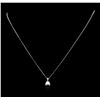 Image 1 : 0.50 ctw Diamond Pendant And Chain - 14KT White Gold