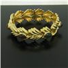 Image 7 : 14k Yellow Gold 6.81 ctw Multi Gemstone Ribbed Wide Leaf Chain Bracelet