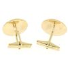 Image 6 : Men's 14k Yellow Gold Dual Finish 20mm Round Concave Swirl Design Cuff Links