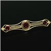 Image 2 : Antique Art Nouveau 14k Yellow Gold 2.20 ctw Old Round Garnet Filigree Pin Brooc