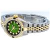 Image 9 : Rolex Ladies Quickset 18K Yellow Gold And Steel Green Vignette Diamond And Emera