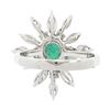 Image 7 : Vintage 18k White Gold 2.24 ctw Pear Emerald Marquise Diamond Spray Cocktail Rin
