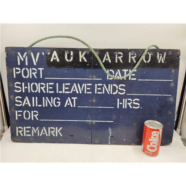 Vintage Wooden Hanging Sailing Sign